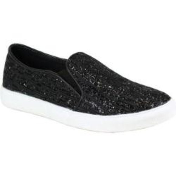 Reneeze Oma-3 Glitter Slip On Sneaker Black Siz 9 - Picture 1 of 3